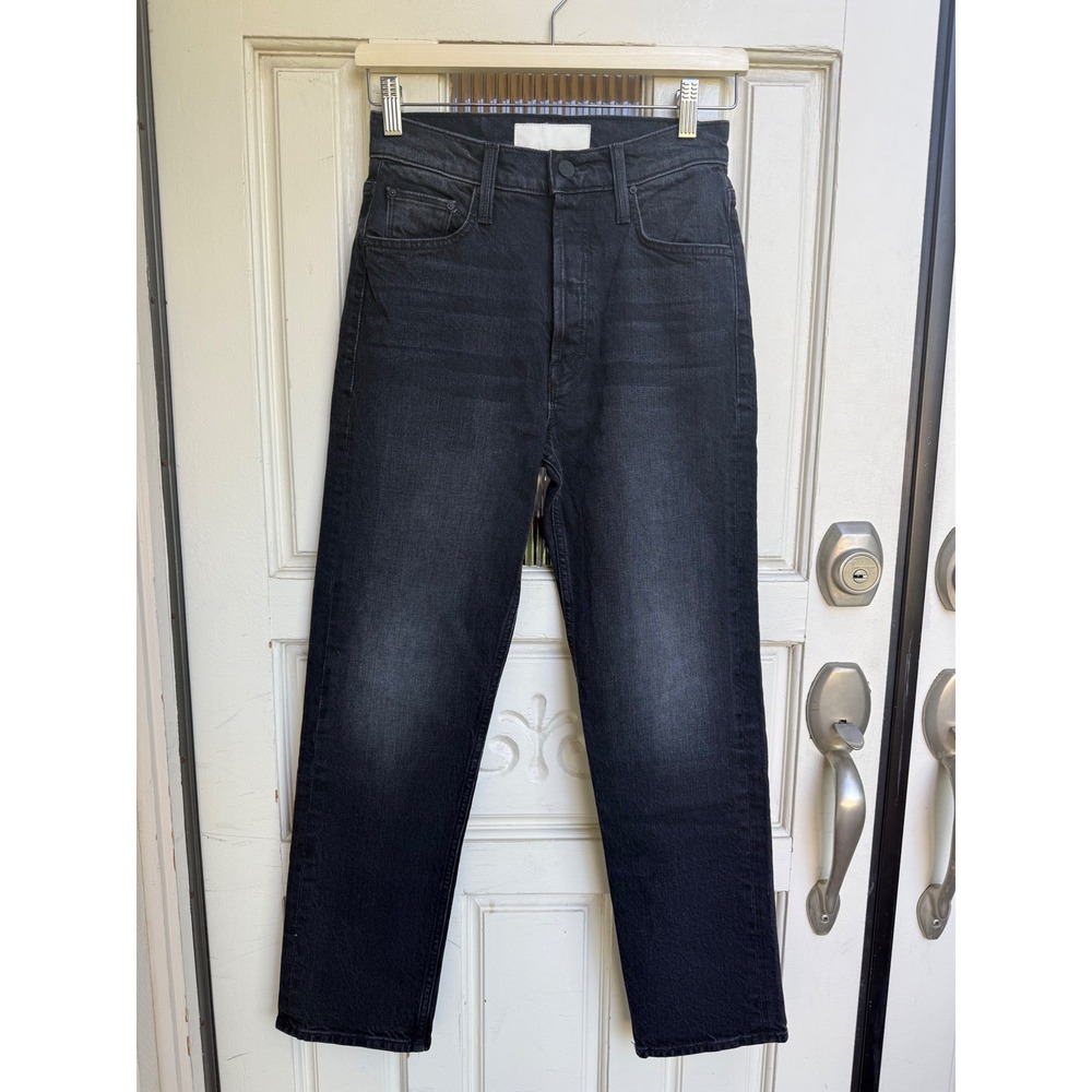 Mother Superior The Tomcat Jeans Lies Lies High Rise Straight Leg Black Size 25